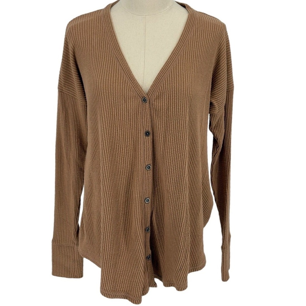 Abercrombie & Fitch Cardigan Brown Soft Cozy Ribbed Button Up Medium